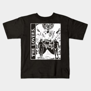 The Lovers Tarot Card Black and White Kids T-Shirt